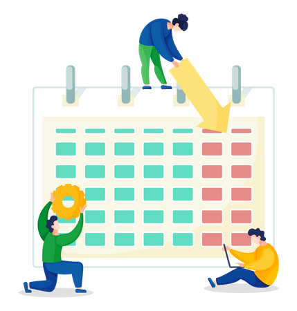 Los empresarios organizan el calendario  Ilustración