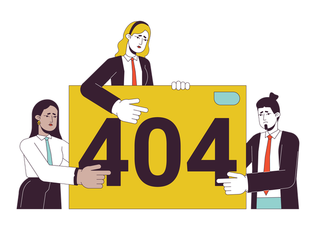 Mensaje flash 404 del error de presentación de empresarios  Ilustración