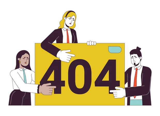 Error 404 de falla de presentación de empresarios  Ilustración