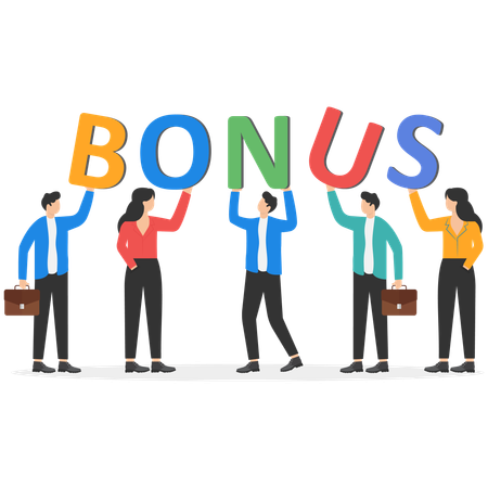 Empresarios que reciben bonificaciones empresariales  Ilustración