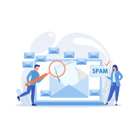 Empresários recebem mensagem de spam publicitária  Ilustração