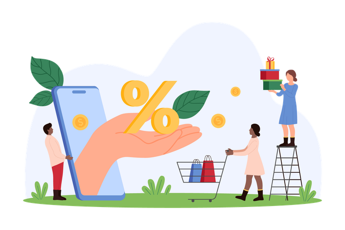 Empresários recebendo bônus empresariais  Ilustração
