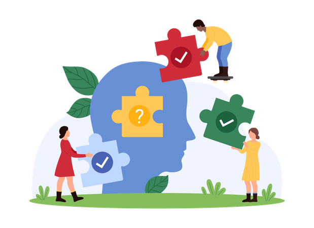 Empresários resolvendo quebra-cabeças cerebrais  Ilustração