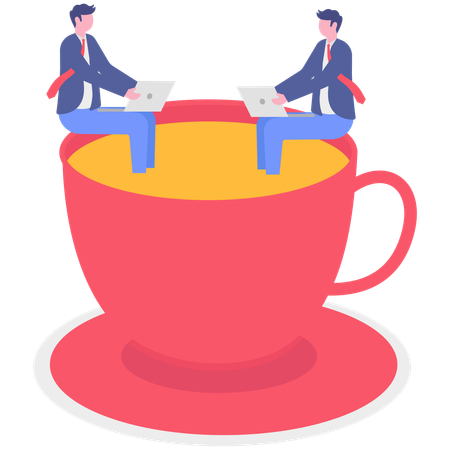 Gente de negocios tomando un descanso para tomar café  Ilustración