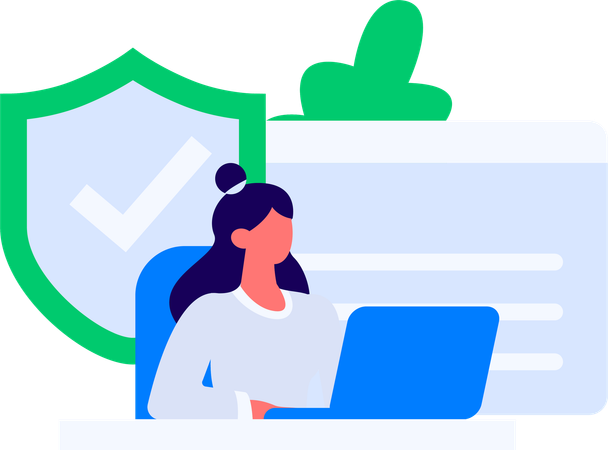 Gente de negocios trabajando en seguridad cibernética  Ilustración