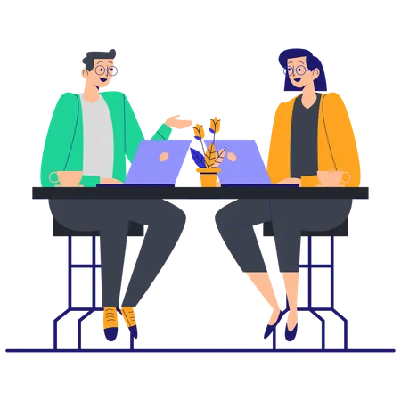 Personas de negocios trabajando en un espacio de trabajo informal Ilustración