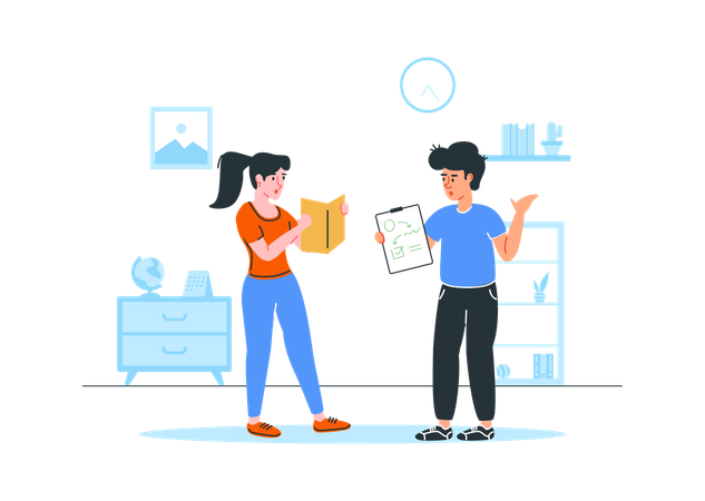 Gente de negocios trabajando en un plan de negocios  Ilustración