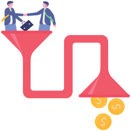 Pessoas de negócios trabalham com acordos financeiros  Ilustração