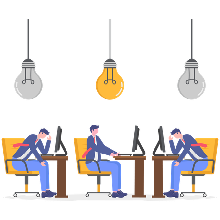 Pessoas de negócios trabalhando na ideia de negócio  Ilustração