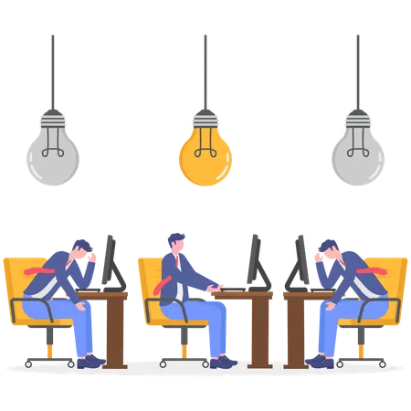 Pessoas de negócios trabalhando na ideia de negócio  Ilustração