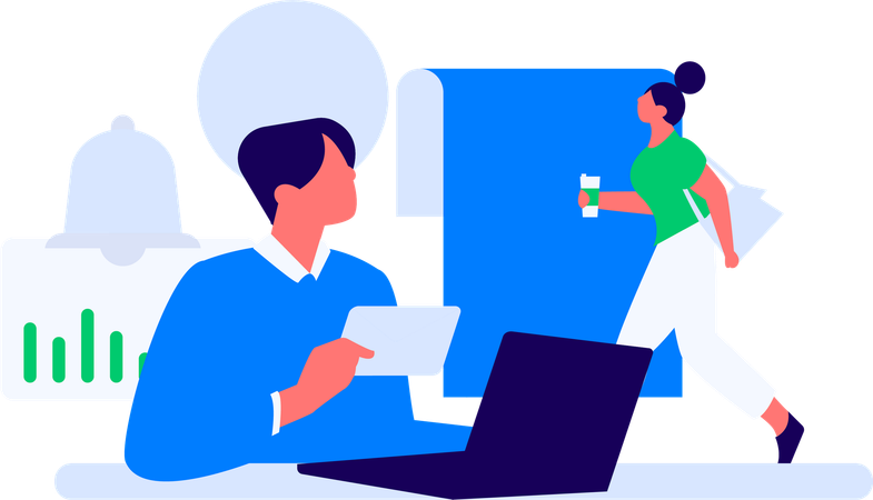 Pessoas de negócios trabalhando no crescimento do negócio  Ilustração