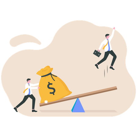Empréstimo empresarial ou financiamento de capital de risco para iniciar uma nova empresa ou ajuda financeira para sobreviver à crise  Ilustração