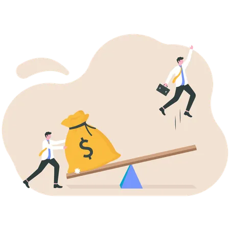 Empréstimo empresarial ou financiamento de capital de risco para iniciar uma nova empresa ou ajuda financeira para sobreviver à crise  Ilustração