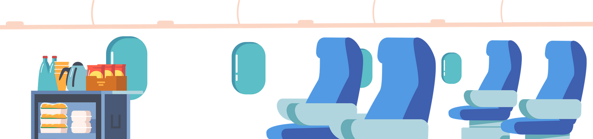 Empty Airplane Interior  Illustration