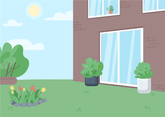 Empty backyard  Illustration