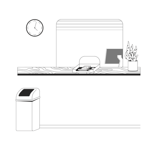 Empty bank counter with money tray  Illustration