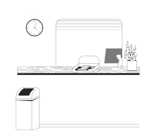 Empty bank counter with money tray  Illustration