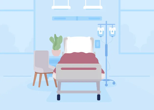 Empty bed in hospital ward  Illustration