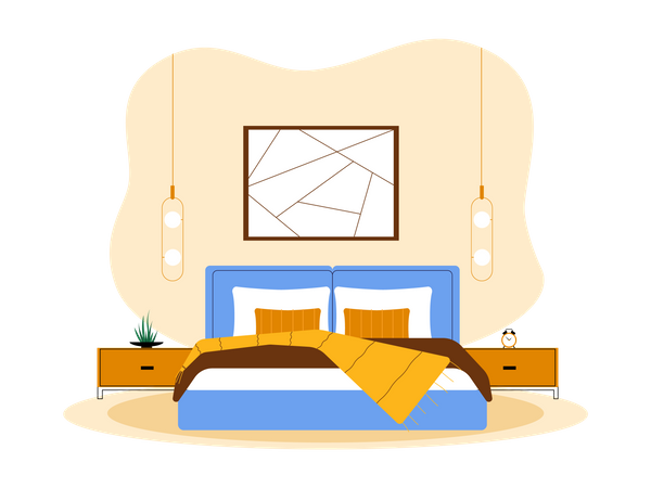 Empty bedroom Illustration