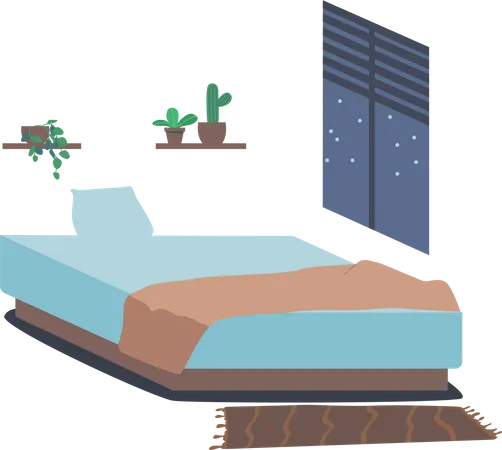 Empty Bedroom Interior  Illustration