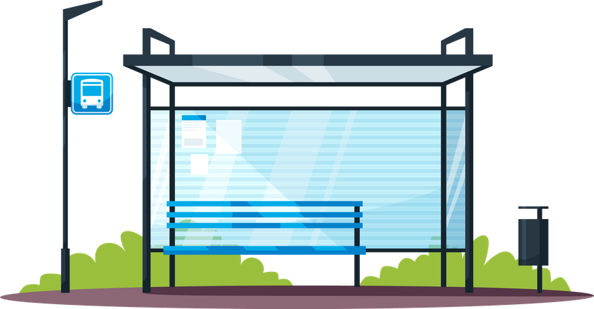 Empty bus station  Illustration