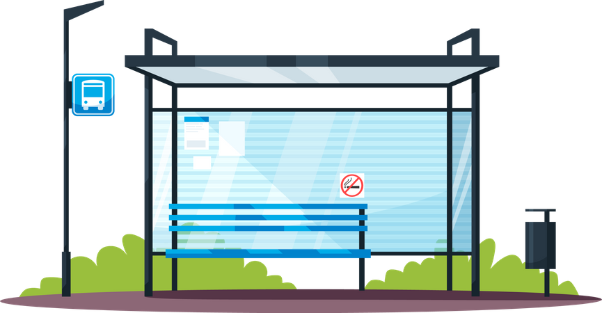 Empty bus stop Illustration