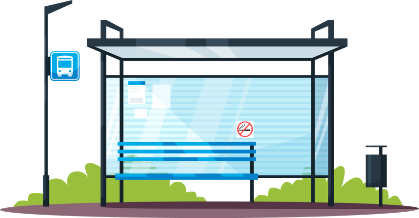 Empty bus stop  Illustration