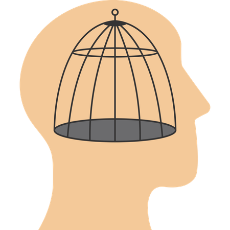 Empty cage in brain  Illustration