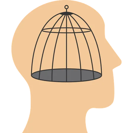 Empty cage in brain  Illustration