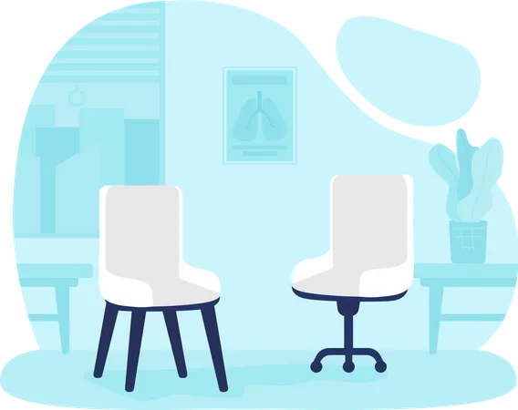 Empty chairs in office Illustration