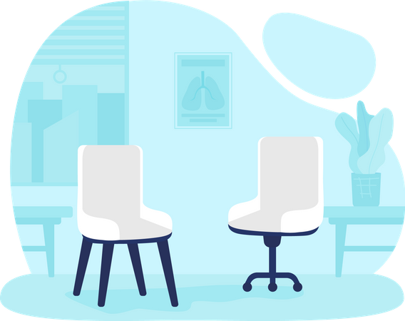 Empty chairs in office  Illustration