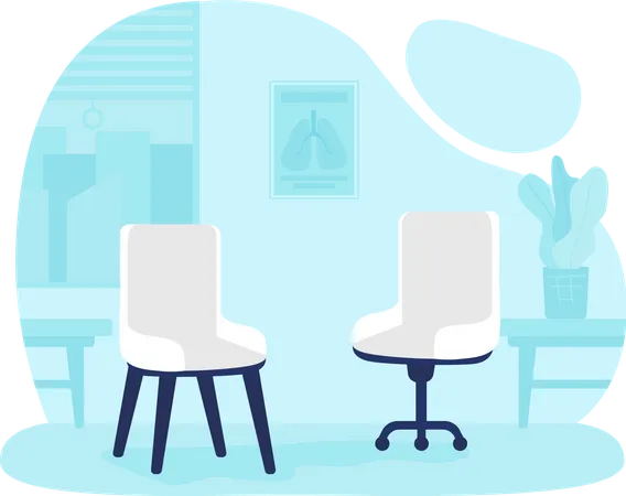 Empty chairs in office  Illustration