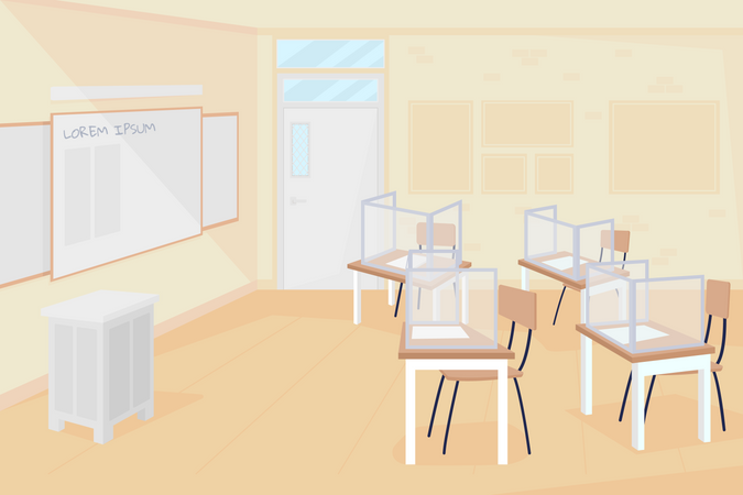 Empty class at school  Illustration