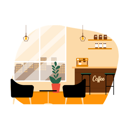 Empty coffee cafe  Illustration