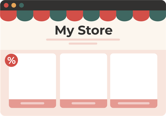 Empty ecommerce frontpage  Illustration