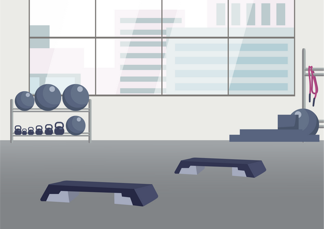 Empty fitness club Illustration