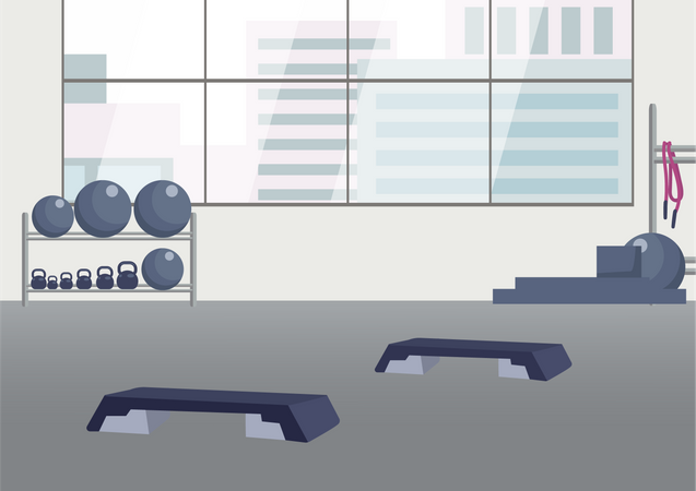 Empty fitness club  Illustration