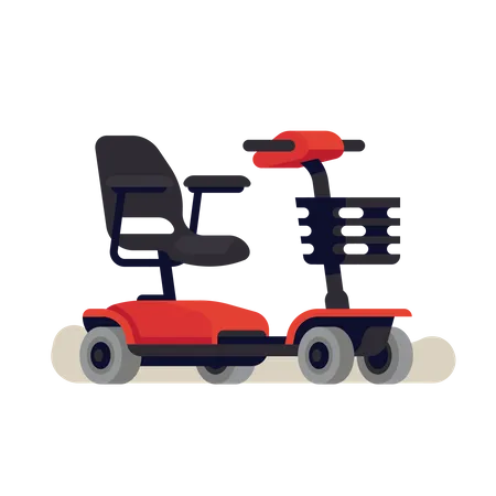 Empty four wheel electric wheelchair  Illustration