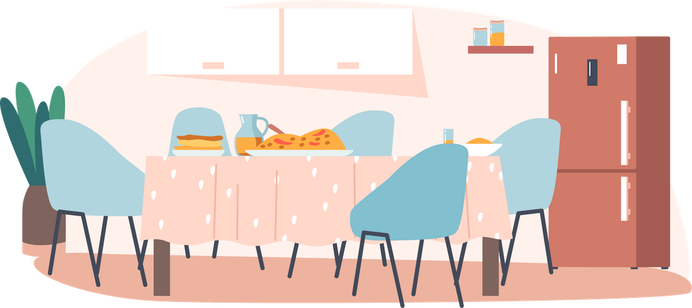Empty Kitchen Interior Illustration