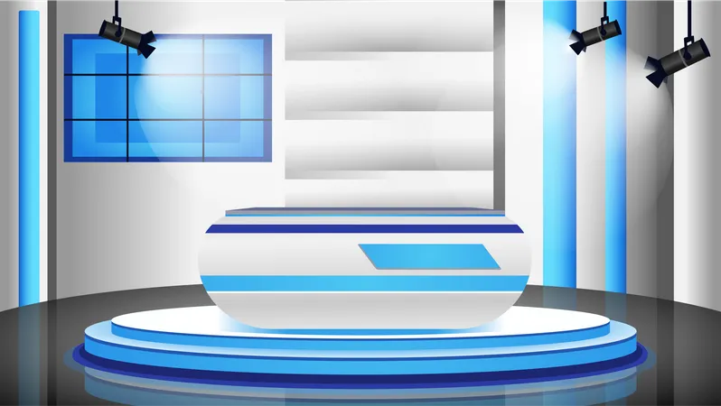 Empty news studio  Illustration