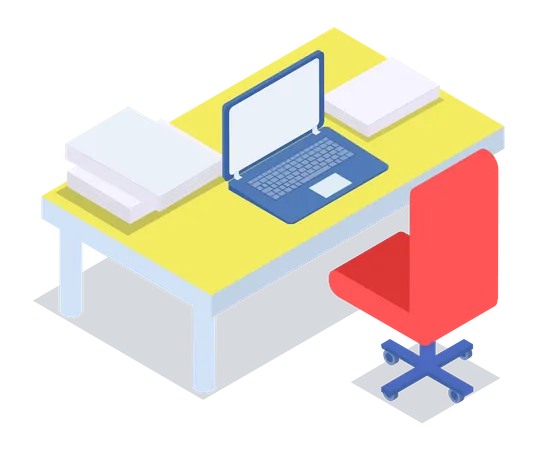 Empty office desk  Illustration