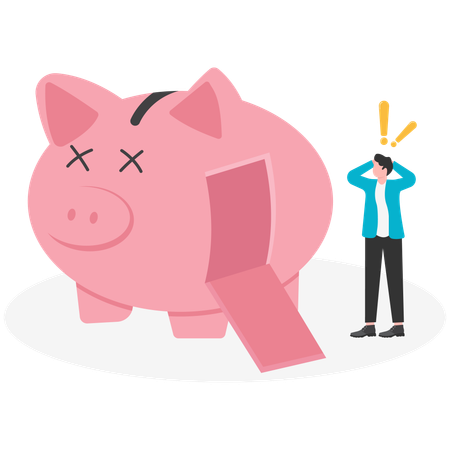 Empty piggy bank  Illustration