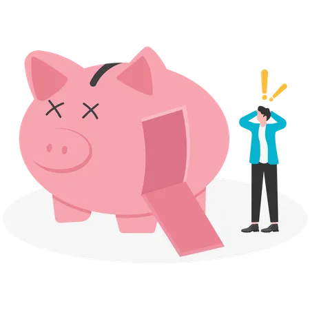 Empty piggy bank  Illustration