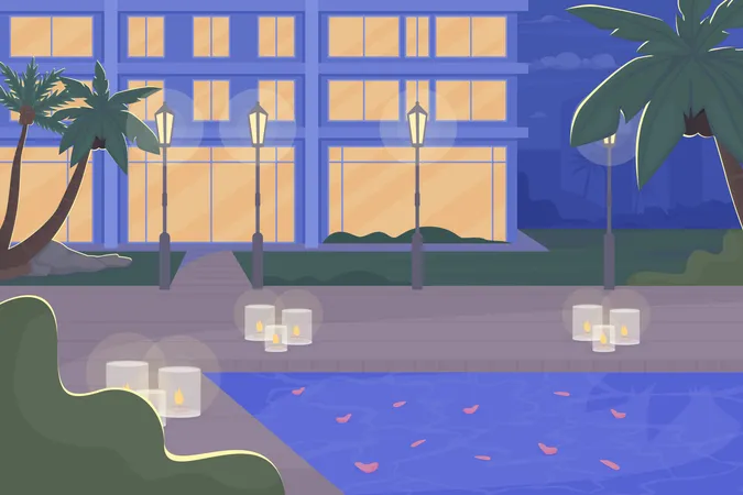 Empty poolside Illustration