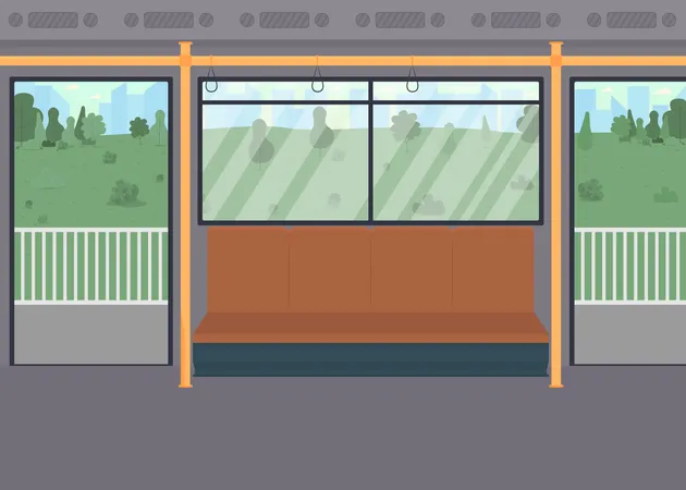 Empty public train Illustration