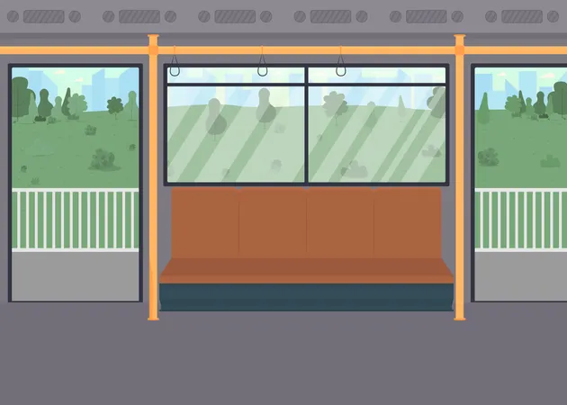 Empty public train  Illustration