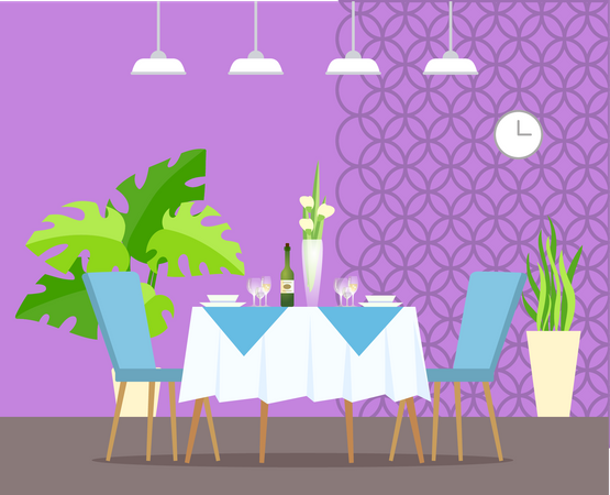 Empty restaurant table  Illustration