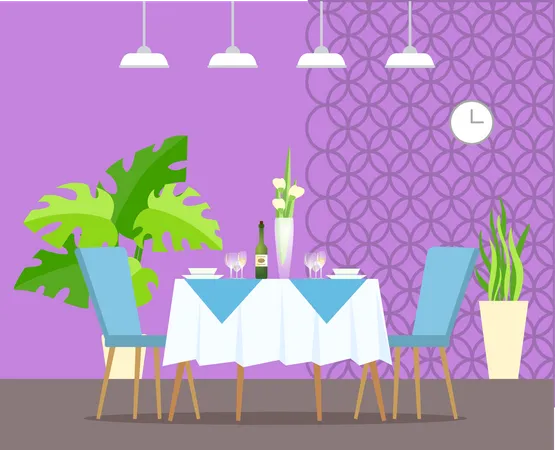 Empty restaurant table  Illustration