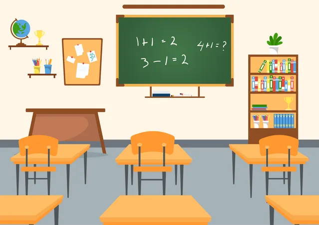 Empty school classroom  Illustration