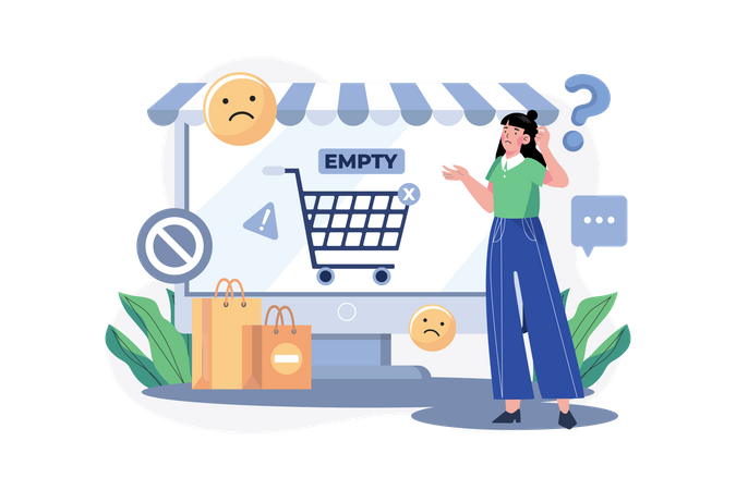 Empty Shopping Cart  Illustration